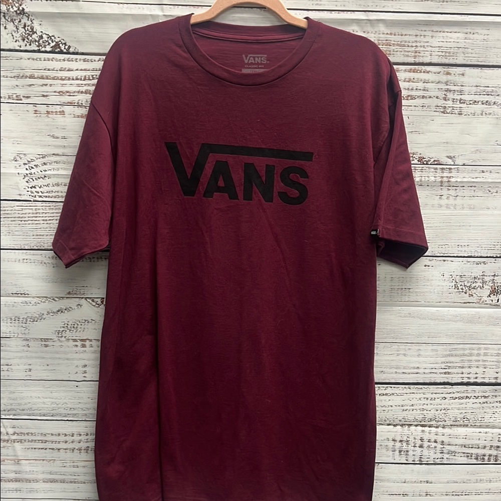 2 Vans Men's Burgundy T-Shirt